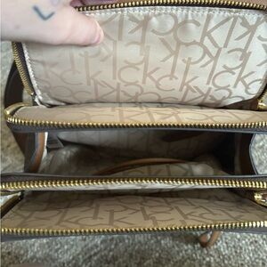 Calvin Klein Tan Logo Crossbody Bag